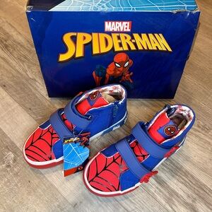 Marvel Spider-Man Athletic High Top Slip-on Sneakers Shoes Kids Size 13